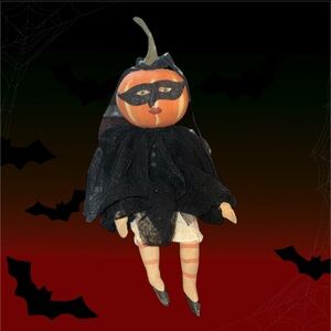 Vintage Joe Spencer Gathered Traditions Masked Pumpkin Witch
